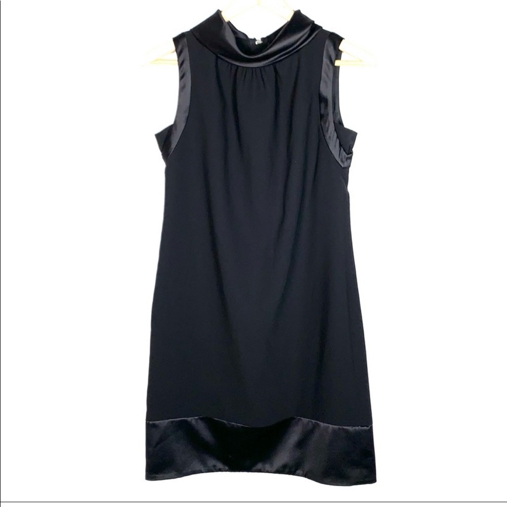 Vera Wang Simply Black Tuxedo Midi Short Wednesday Movie Addams Dress High Neck - Picture 2 of 5